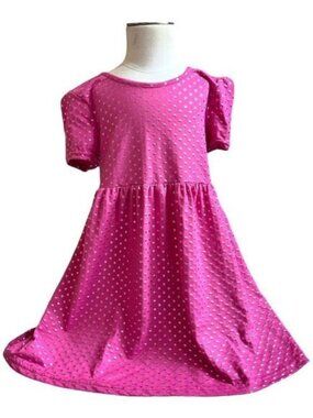 Baby Girls Picapino Boutique Silver Metallic Polkadot Dress - Sz 18 mo